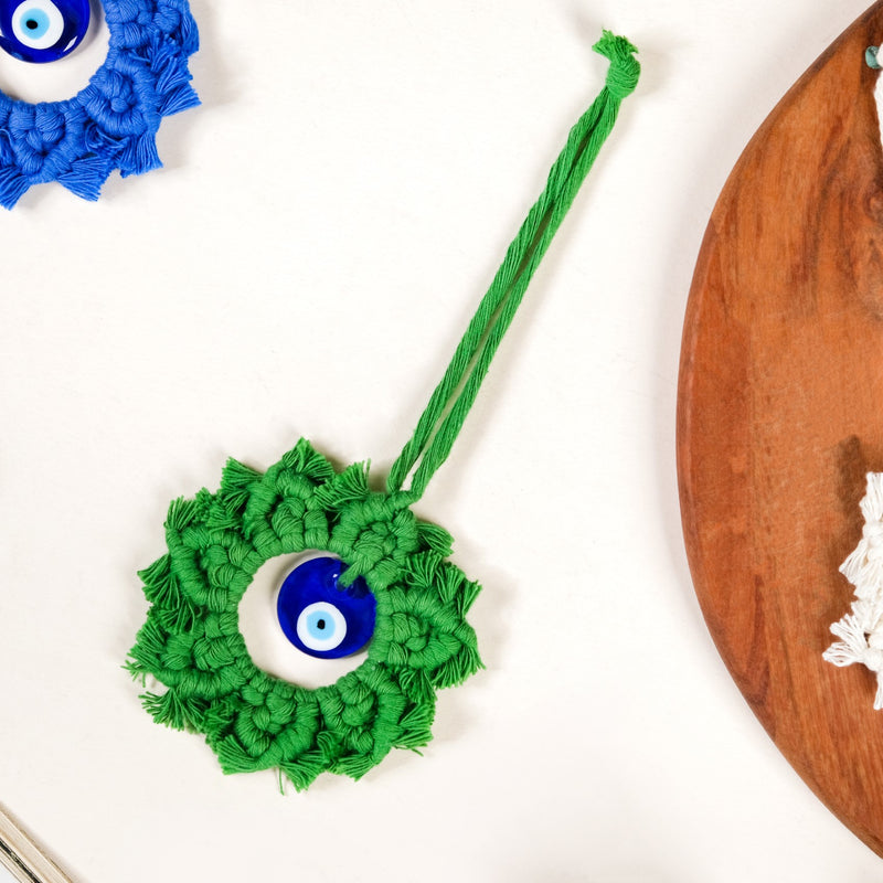 Bohemian Macrame Evil Eye Wall Hanging Set Of 3- Evil eye wall art, wall art for home, wall hanging, evil eye home decor