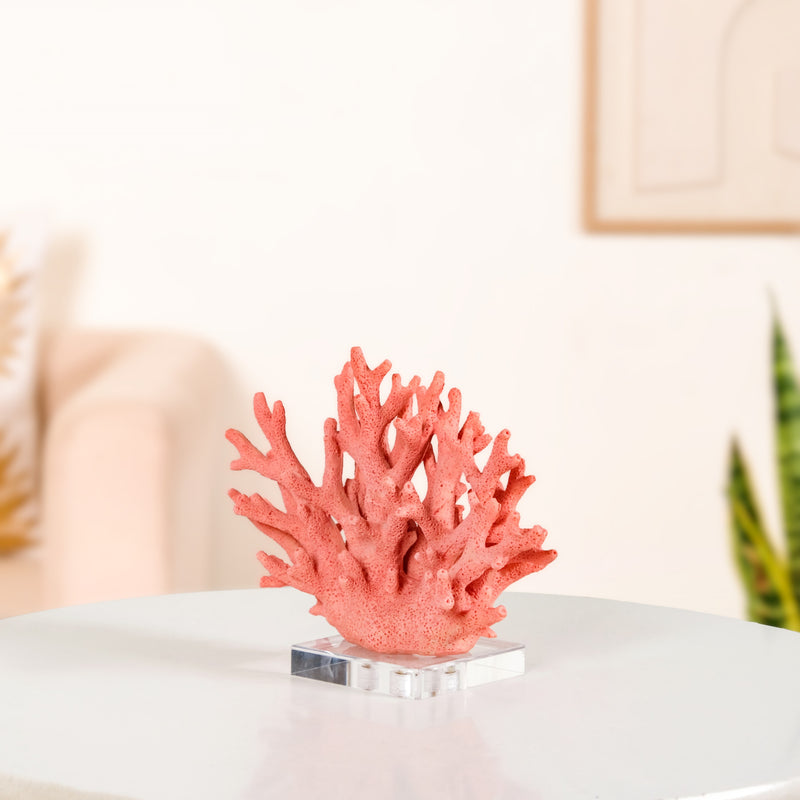 Vibrant Coral Coffee Table Decor