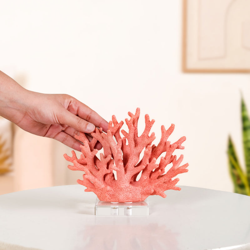 Vibrant Coral Coffee Table Decor