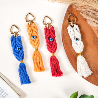 Macrame Evil Eye Keychain Set Of 4