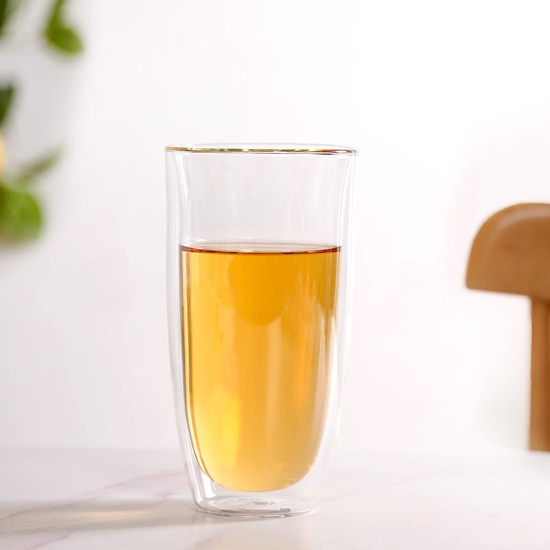 Vinatge Double Wall Tall Beer Glasses Set Of 2 530ml