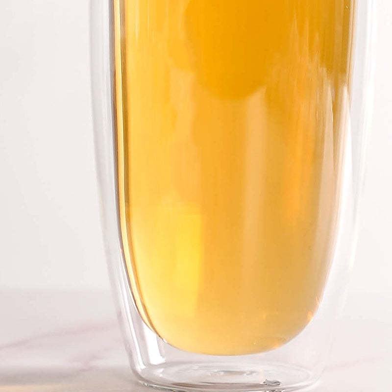 Vinatge Double Wall Tall Beer Glasses Set Of 2 530ml