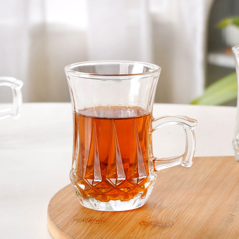 Vintage Glass Turkish Tea Cup Set Of 6 150ml
