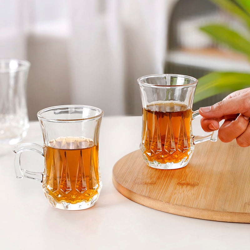 Vintage Glass Turkish Tea Cup Set Of 6 150ml