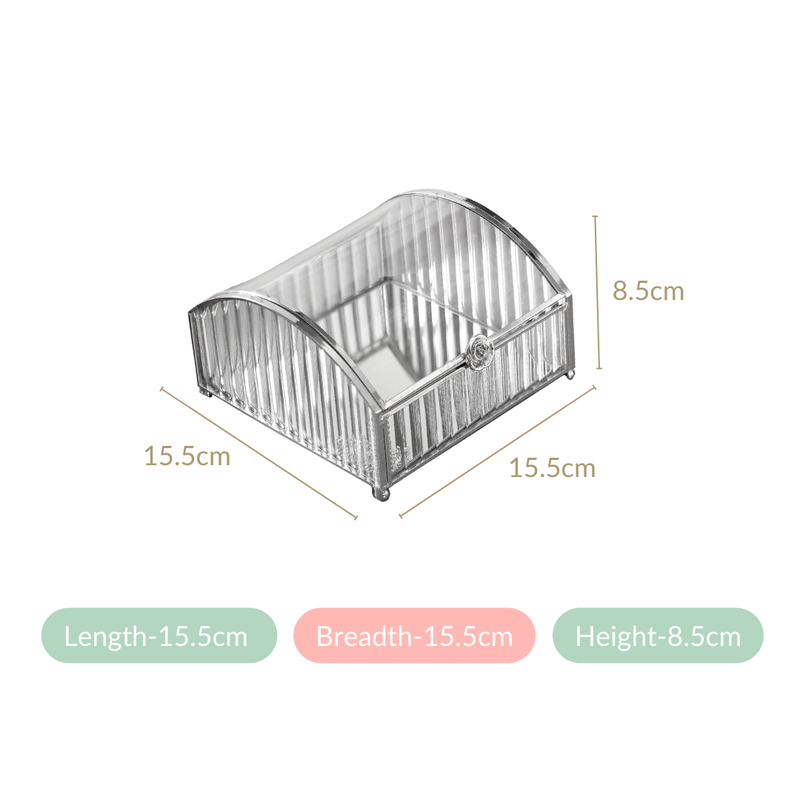 Glass Jewellery Box With Silver Frame - Silver Vanity Storage Box, Vintage Silver Makeup Box, Decorative Vanity Box, Silver Storage Box