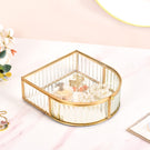 Vintage Gold Glass Jewellery Box
