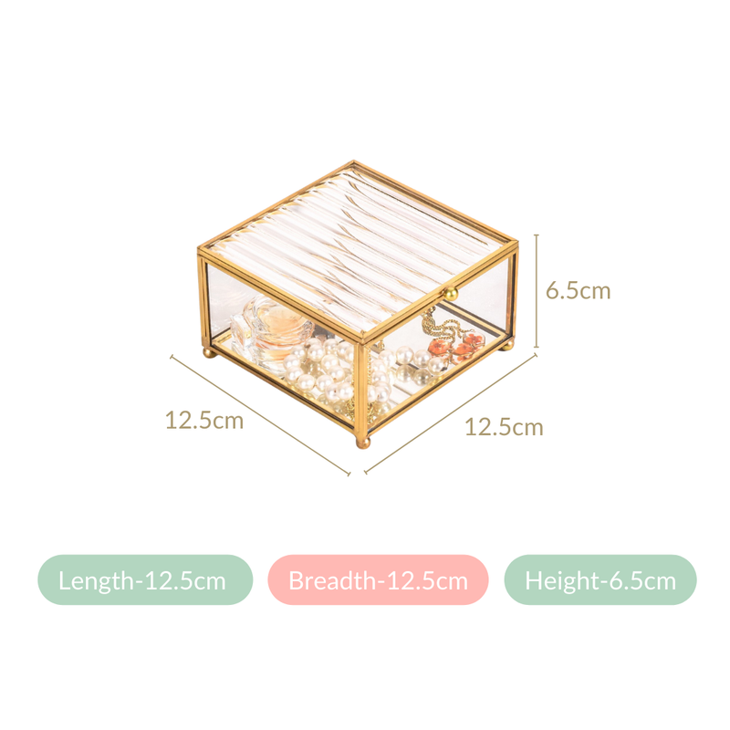 Compact Fluted Lid Vanity Box
