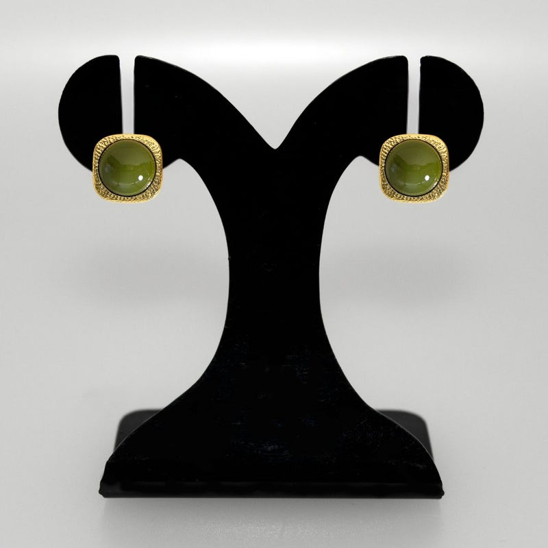 Vintage Nouveau Studs Green