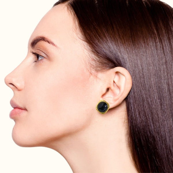 Vintage Nouveau Studs Black