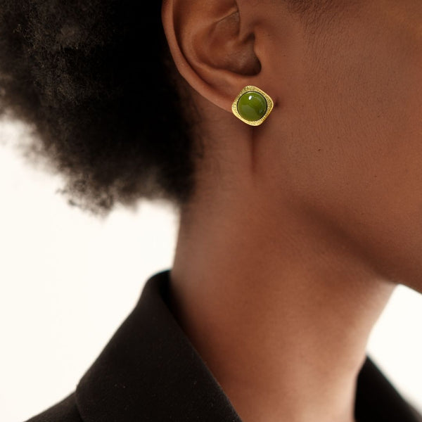 Vintage Nouveau Studs Green