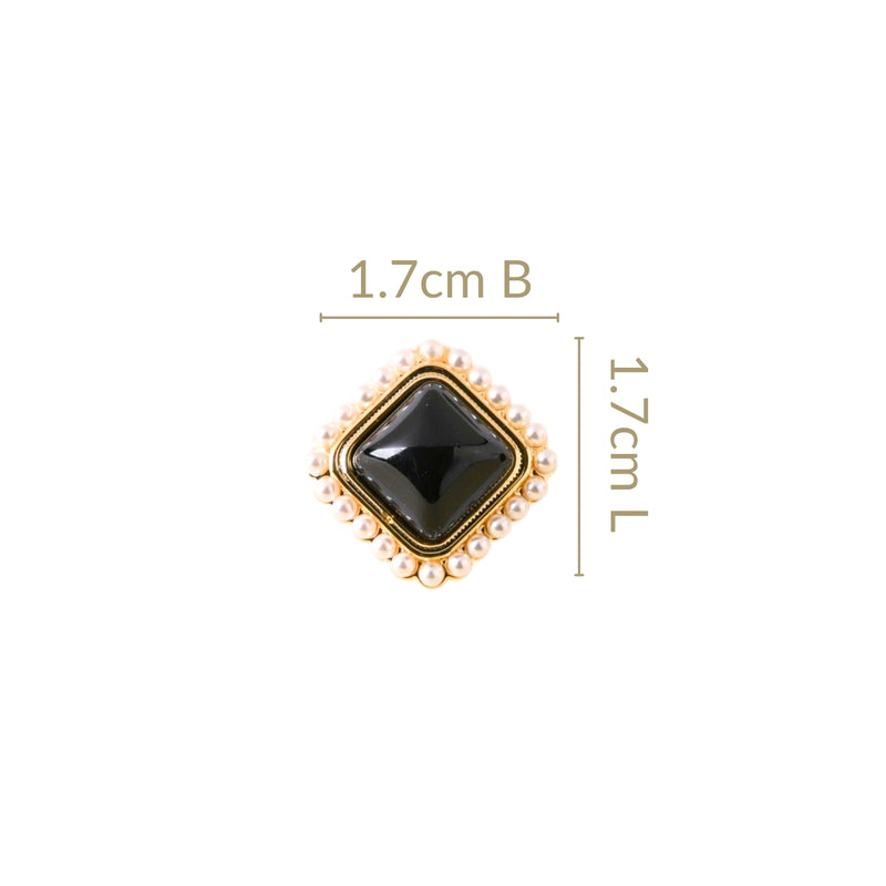 Vintage Onyx Pearl Studs