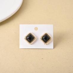 Vintage Onyx Pearl Studs