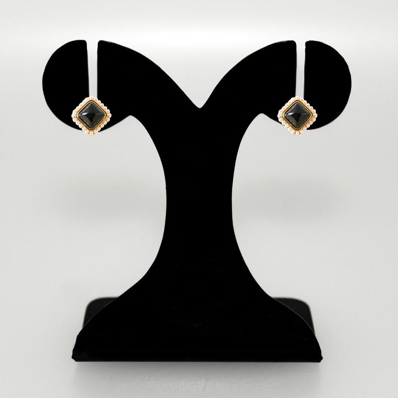 Vintage Onyx Pearl Studs