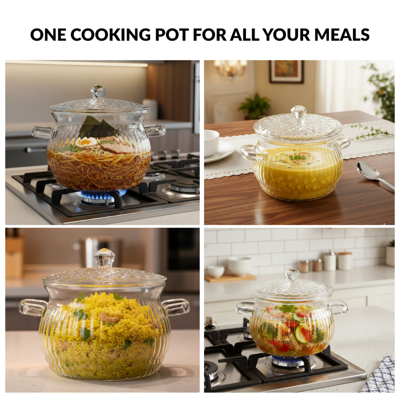 Vintage Style Embossed Cooking Pot 2000ml