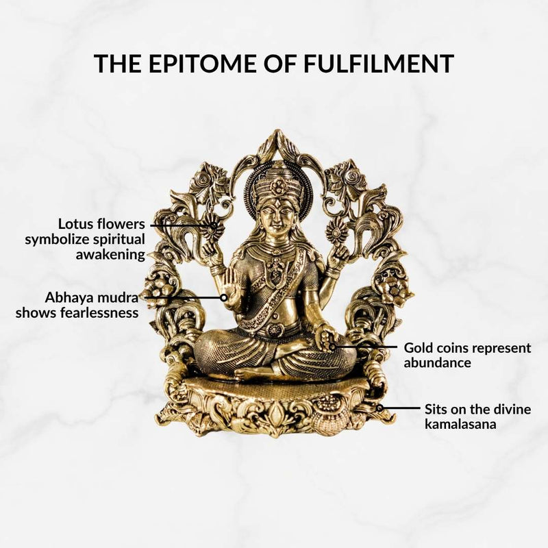 Vishnupriya Maha Laxmi Pure Brass Idol With Gift Box 10cm