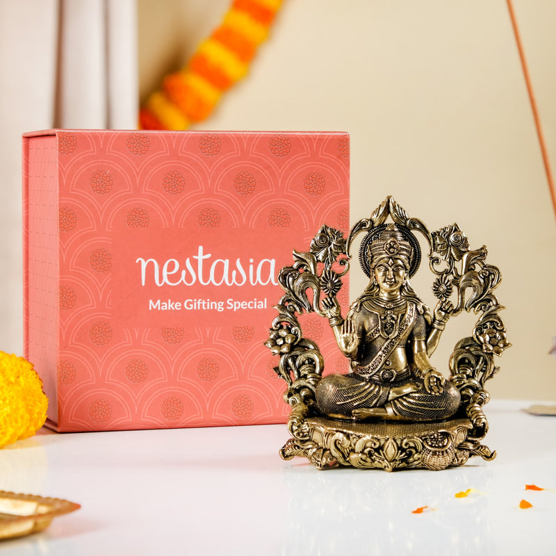 Vishnupriya Maha Laxmi Pure Brass Idol With Gift Box 10cm