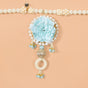 Artificial Pearl String Blue Blossom Door Hanging