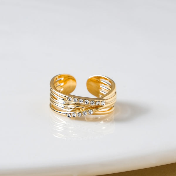 Vogue Radiance Layered Gold Ring