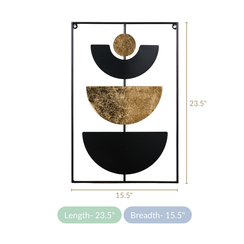Lunar Cycle Gold Foil Concept Wall Art 23x15 Inch