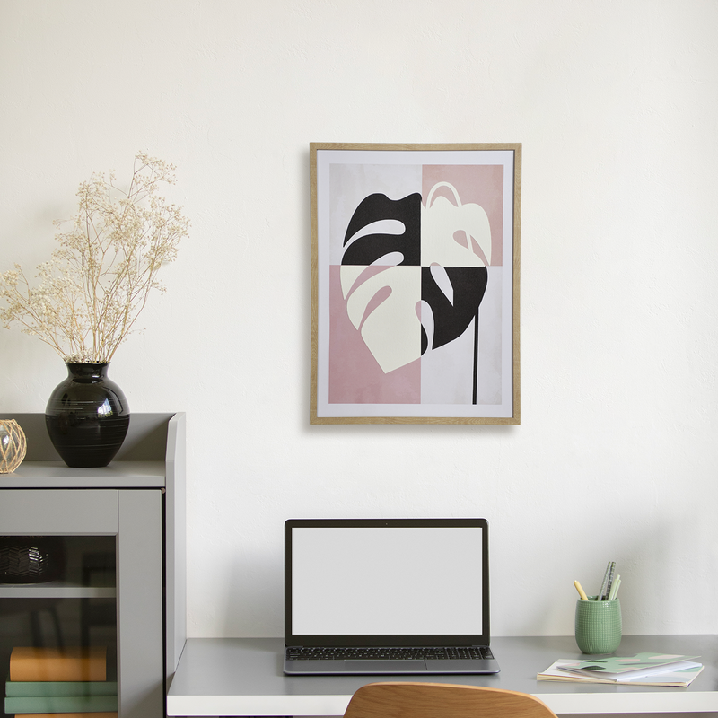 Monstera Leaf Embossed Art For Wall Decor 23x17 Inch