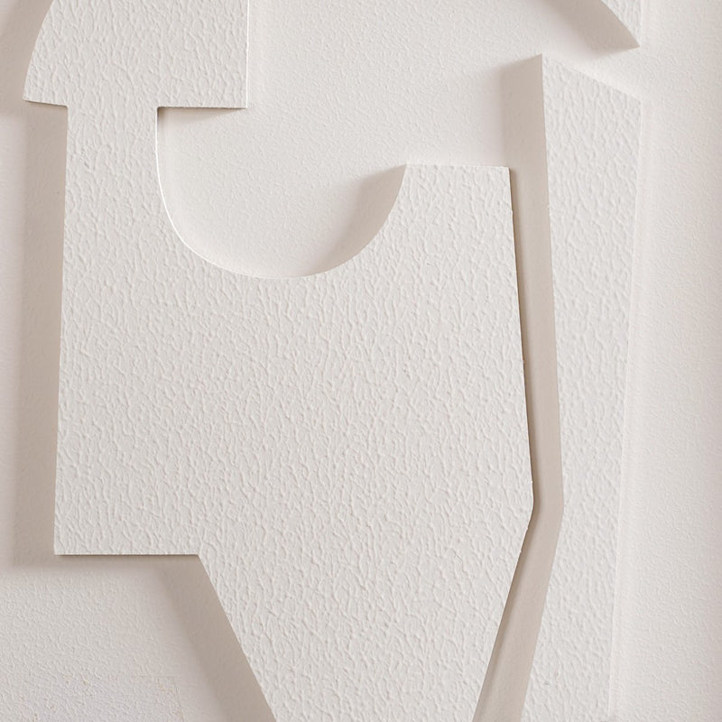 White Embossed 3D Wall Artwork 20x16 Inch