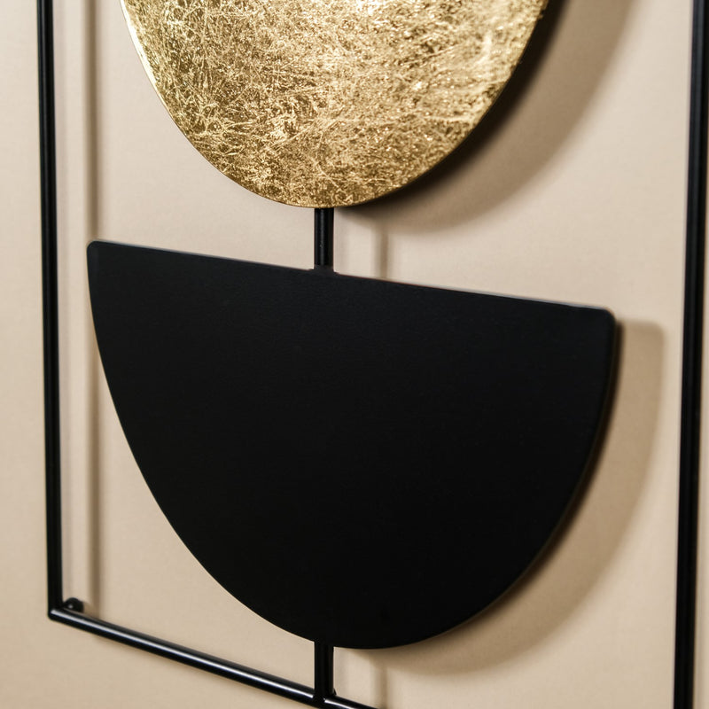 Lunar Cycle Gold Foil Concept Wall Art 23x15 Inch