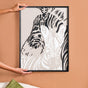 Zebra Embossed Canvas Wall Art Black White 23x17 Inch