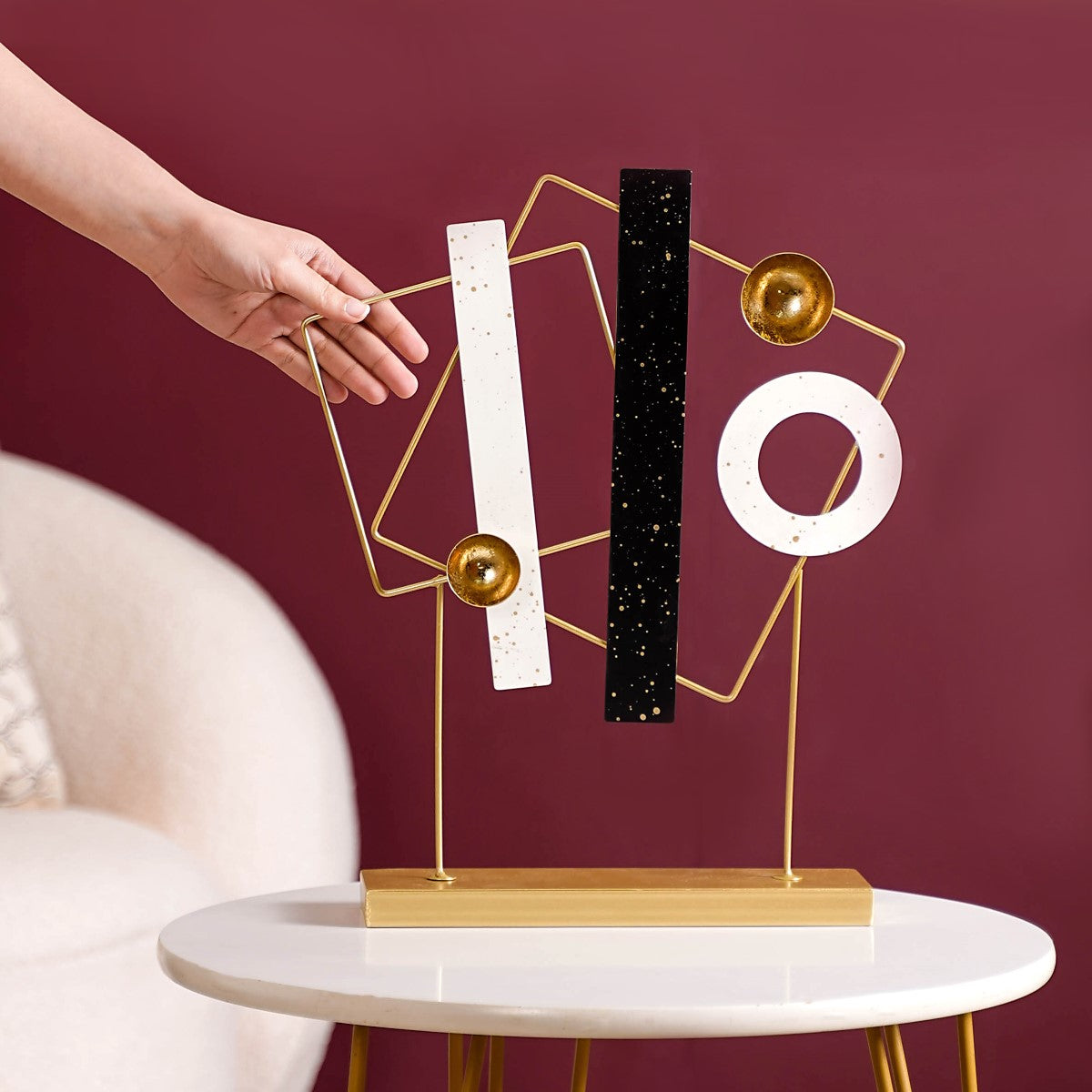 Abstract 3D Metal Table Decor