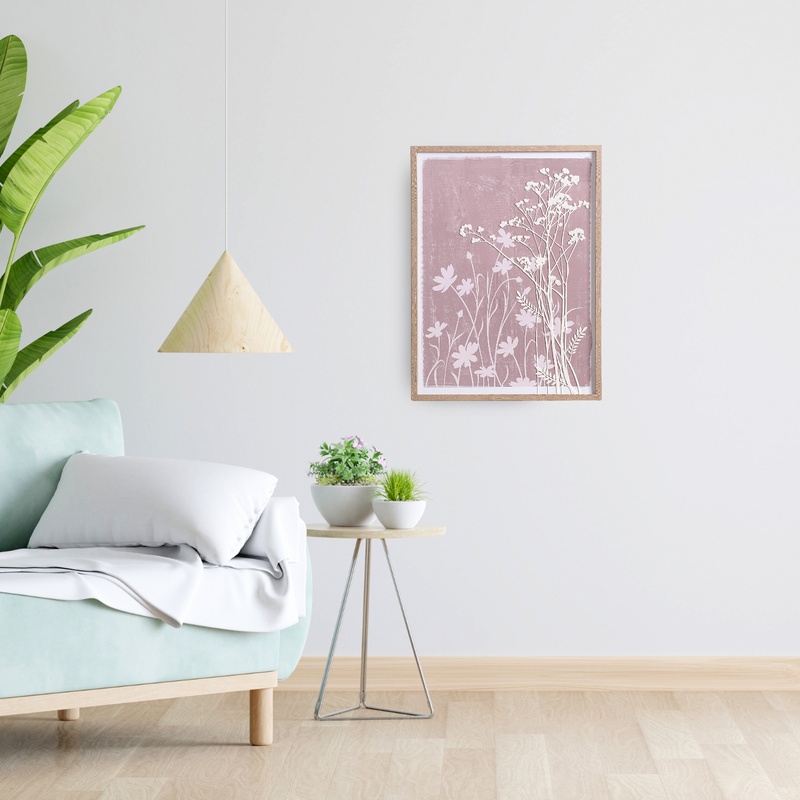 Botanical Embossed And Print Wall Art 23x17 Inch- Home wall decor, canvas wall art, artistic wall accents, decorative wall prints