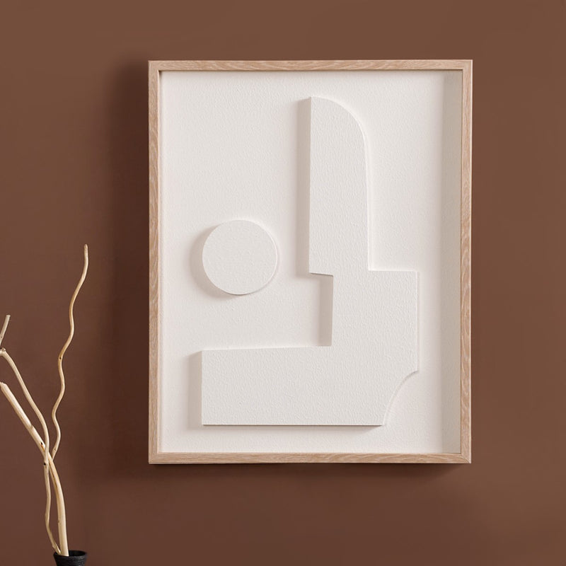 Embossed 3D Wall Art White Set Of 2 20x16 Inch