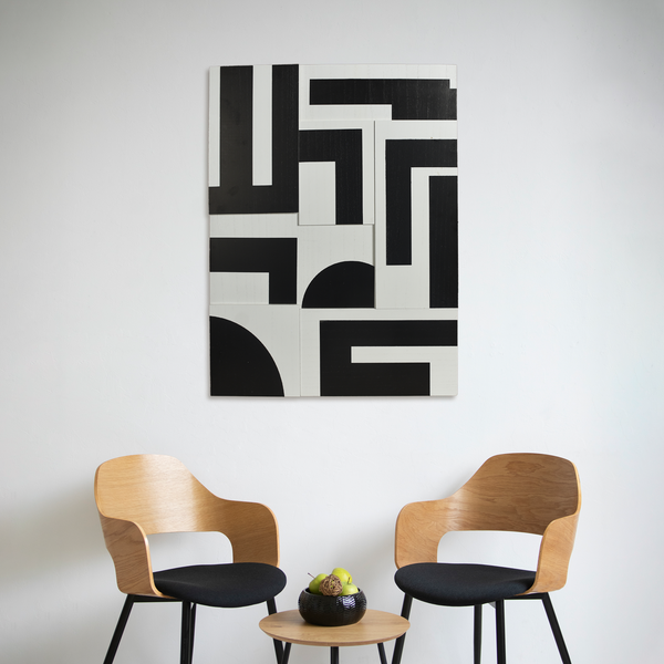 Symmetric Asymmetry Abstract Wall Art 31x24 Inch