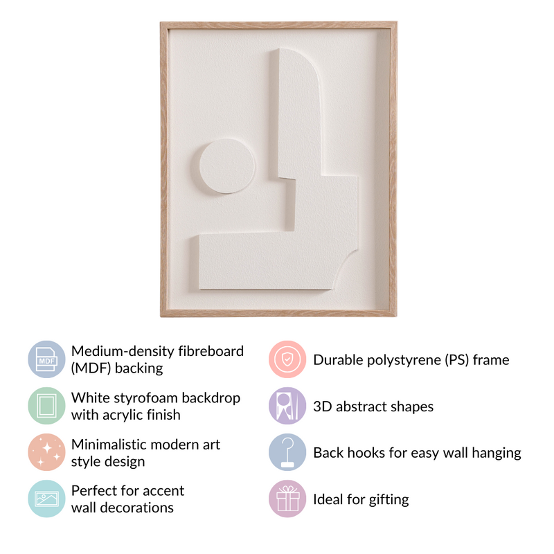 Nordic 3D Framed Wall Art Piece 20x16 Inch