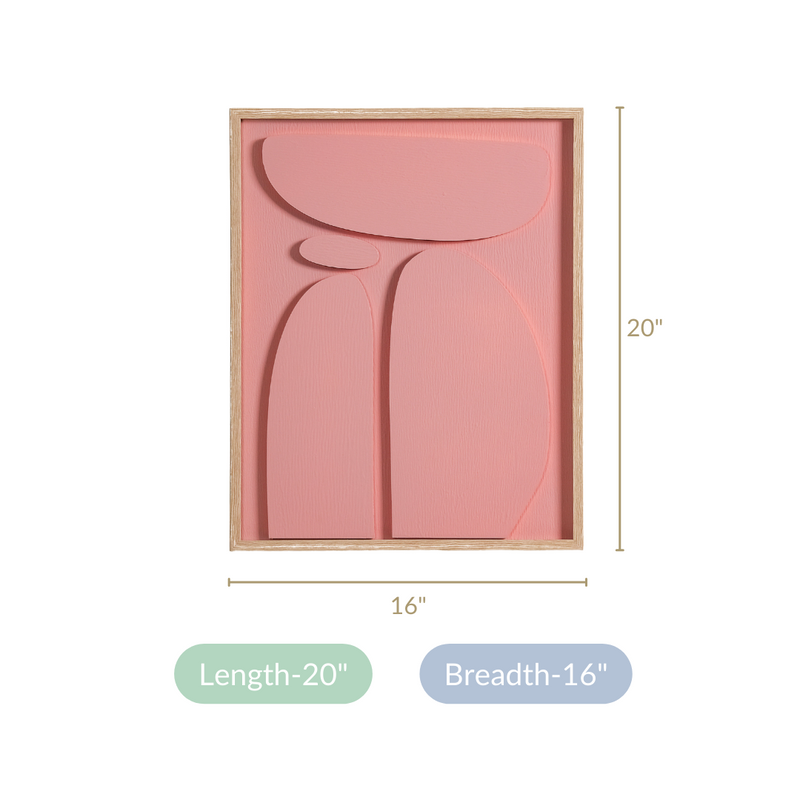 Painted 3D Wall Decor Artwork 20x16 Inch