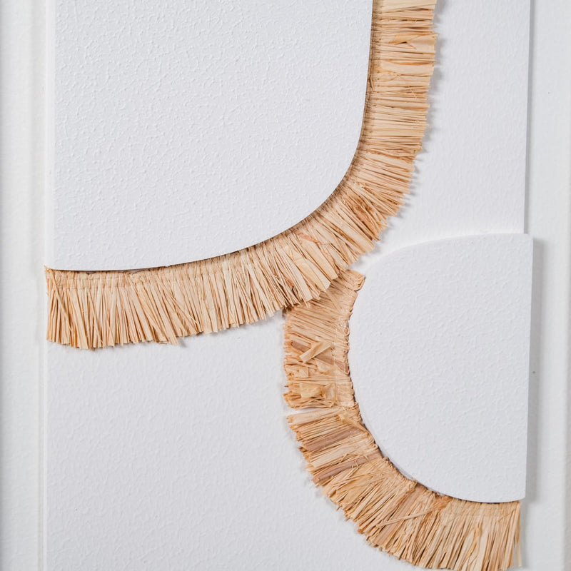 Boho Inspired 3D Raffia Wall Art With Frame 20x16 Inch- wall art, wall decor, wall art for home, canvas prints