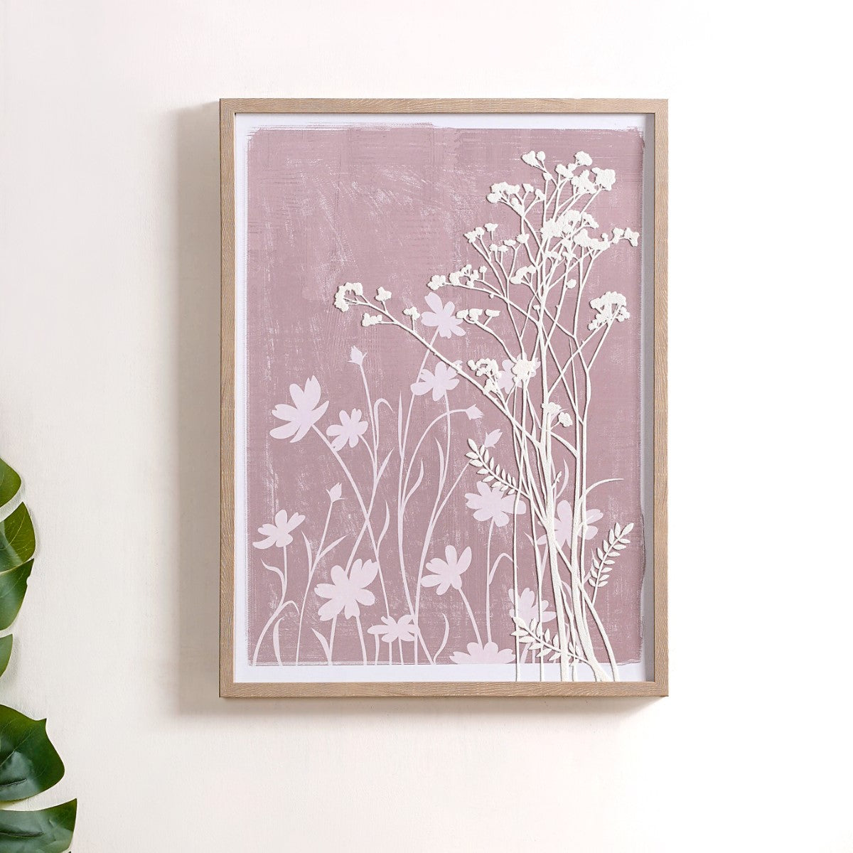 Botanical Embossed And Print Wall Art 23x17 Inch