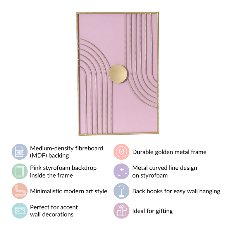 Wabi Sabi Lines Metal Wall Art Decor 23x15 Inch