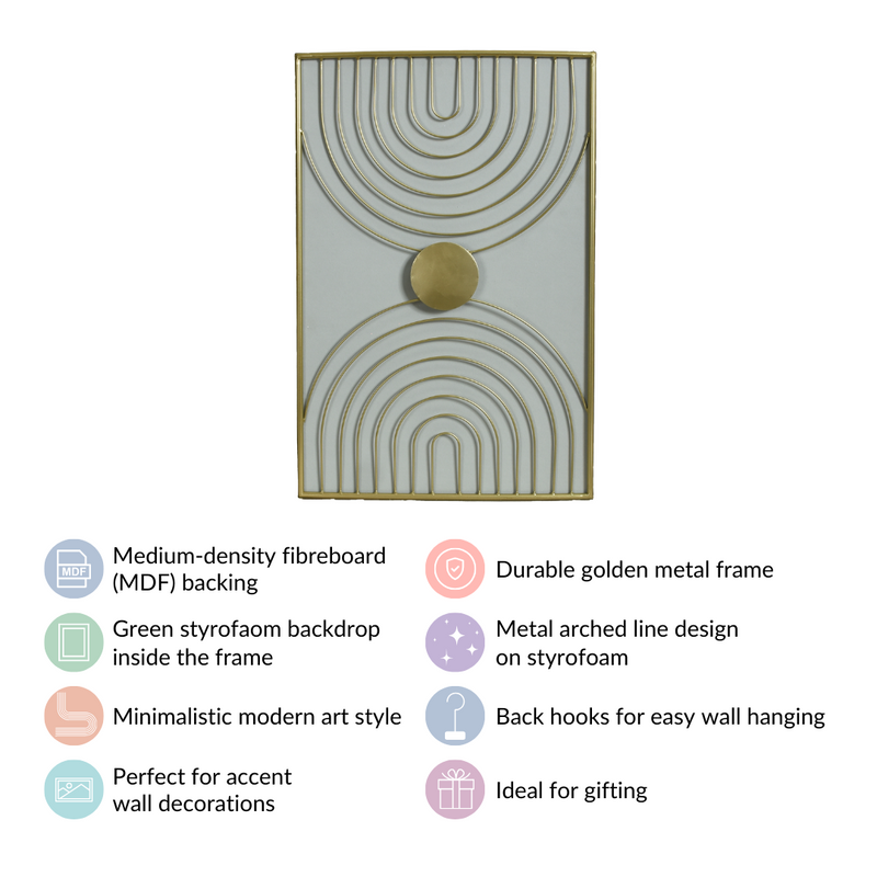 Arch Wabi Sabi Framed Metal Artwork For Wall Decor 23x15 Inch- Wall art, minimalist, 3d wall art, abstract wall art, acrylic wall art, modern wall art