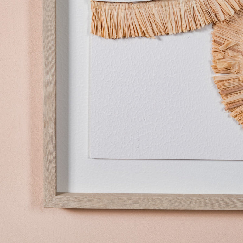 Boho Inspired 3D Raffia Wall Art With Frame 20x16 Inch- wall art, wall decor, wall art for home, canvas prints