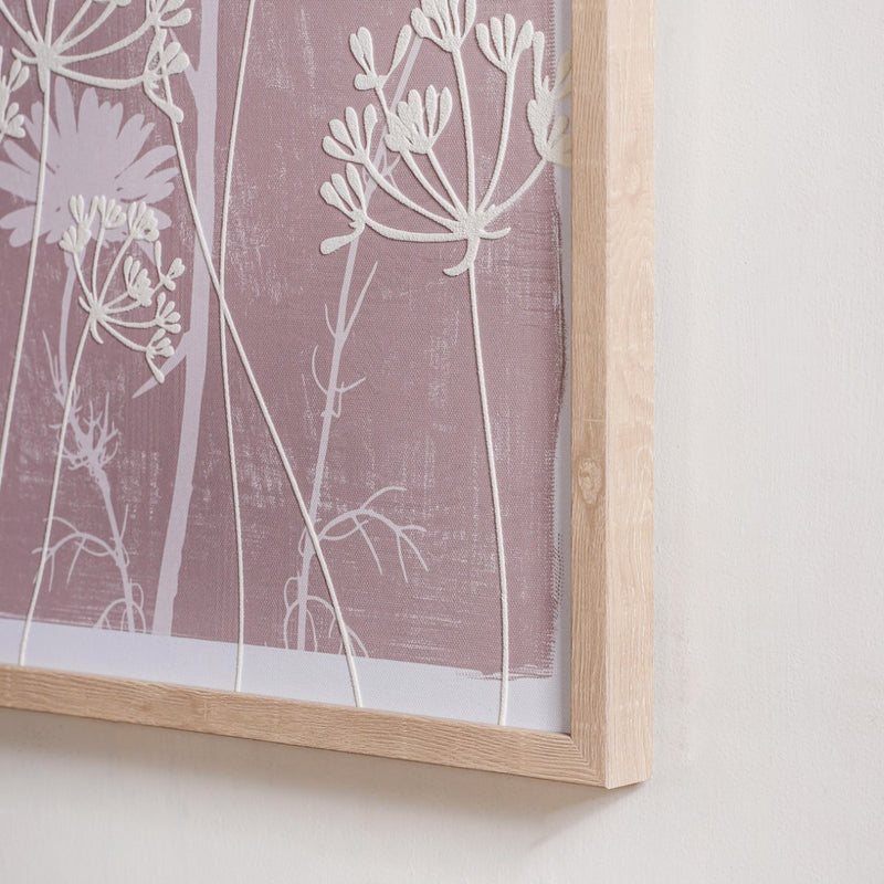 Mauve Emboss Print Wall Art Set Of 2 23x17 Inch