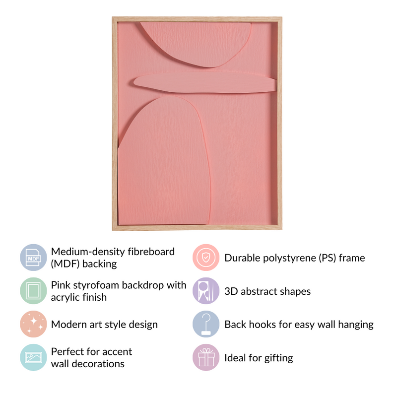 Modern 3D Abstract Framed Wall Art 20x16 Inch