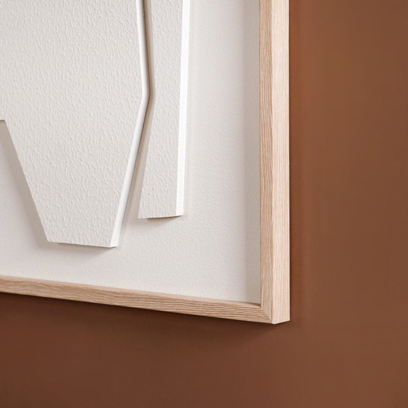 White Embossed 3D Wall Artwork 20x16 Inch