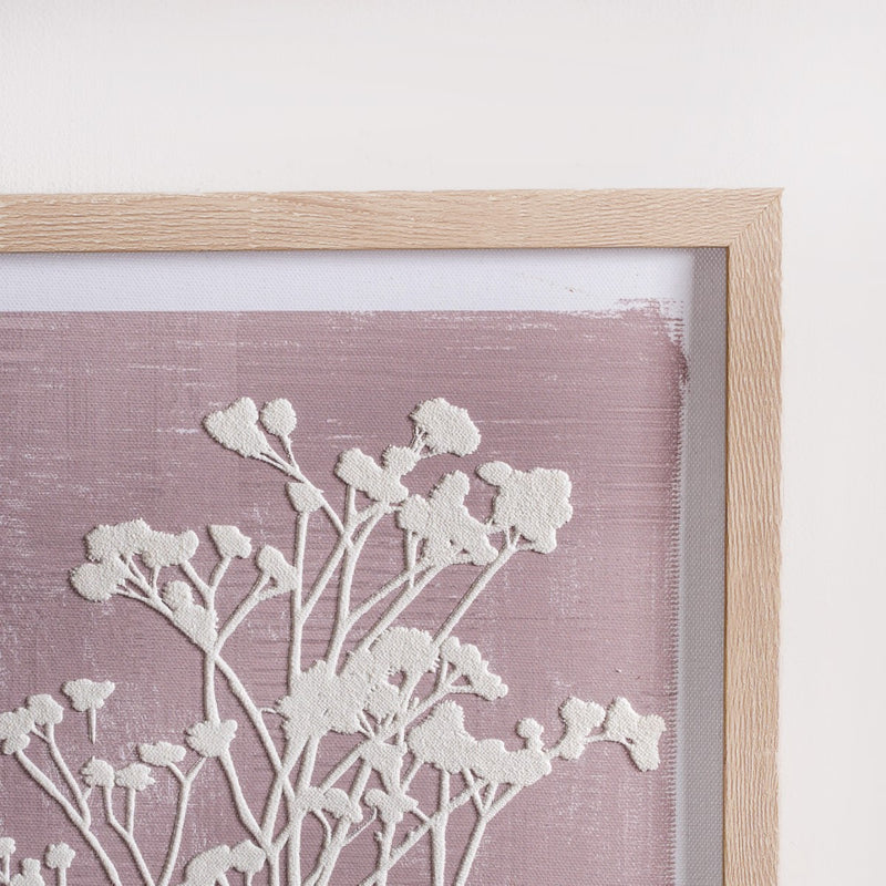 Botanical Embossed And Print Wall Art 23x17 Inch- Home wall decor, canvas wall art, artistic wall accents, decorative wall prints