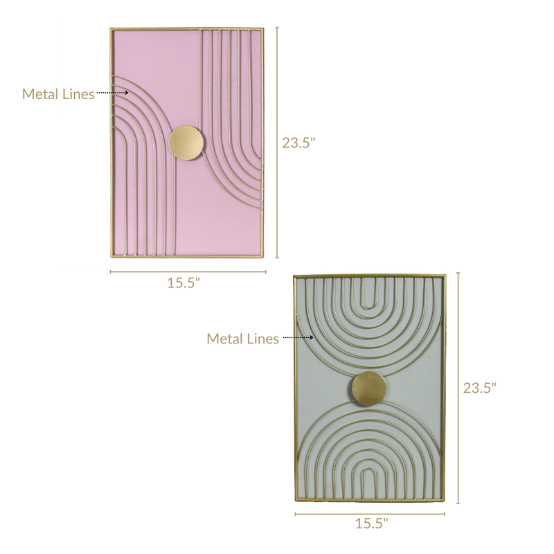 Wabi Sabi Metal Artwork Set Of 2 23x15 Inch