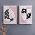 Set Of 2 Monstera Leaf Wall Art 23x17 Inch