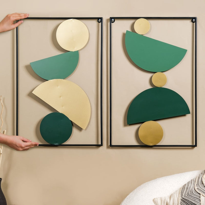 Set Of 2 Rock Cairn Metal Wall Art 23x15 Inch