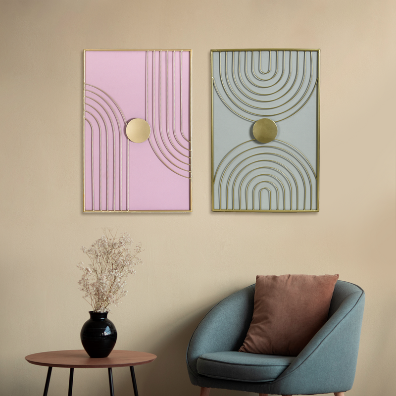 Wabi Sabi Metal Artwork Set Of 2 23x15 Inch