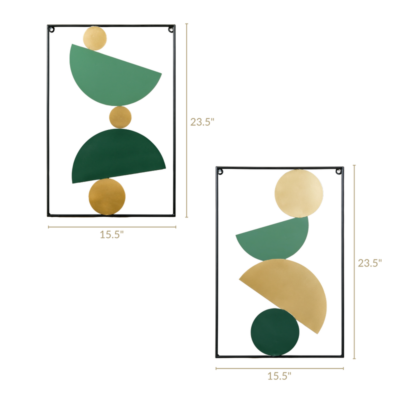 Set Of 2 Rock Cairn Metal Wall Art 23x15 Inch