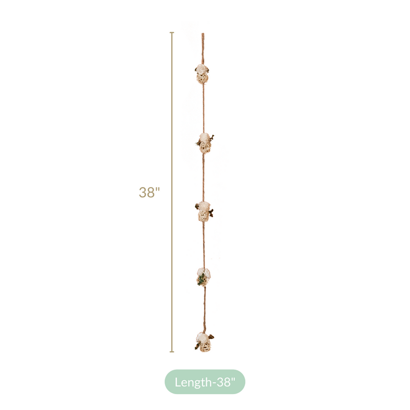 Set Of 6 Shola Flower Wall Hanging White