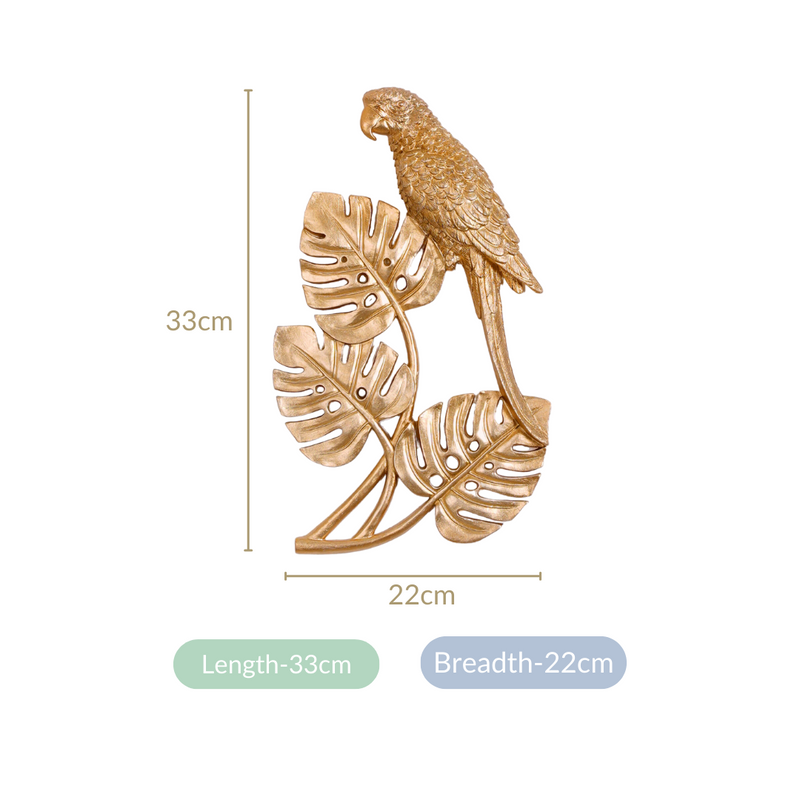 Parrot Wall Decor Gold