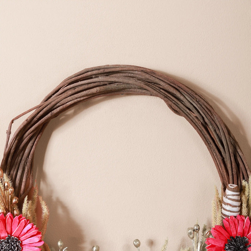 Eco Sustainable Flower Wreath For Home Multicolour- Artificial Flower Wreath, Multicolour Wreath, Home Decor Wreath